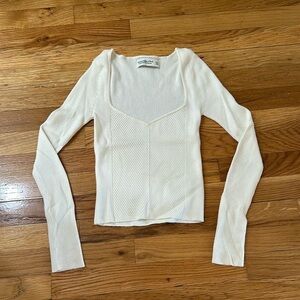 Abercrombie Cream Sweater - Sweetheart Neck